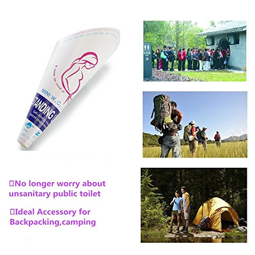 Kecho Female Portable Urination Device, Lets Women Pee Standing Up - Discreet Disposable Urinal Funnel for Women - Perfect for Traffic Jam, Travel, Outdoor Activities, Camping, Hiking - 20Pcs - Thumbnail 6