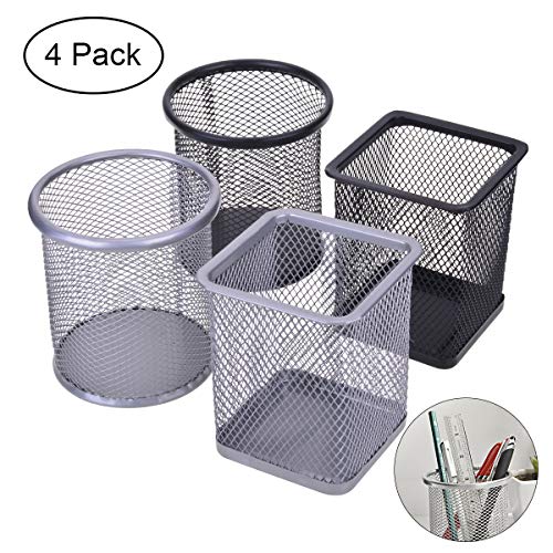 Desk Organizer Toocust Black Mesh Pencil Cup Holder For Desk, 12 Pack Mesh Square Pen – Selectfurniture Office Organization