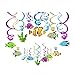 30Ct Under The Sea Party Decorations,Fishing Hanging Swirl Decorations - Clownfish Flounder for Girls,Boys,Kids Home,Classroom,Baby Shower,Birthday Party