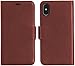 AmazonBasics iPhone X PU Leather Wallet Detachable Case, Dark Brown