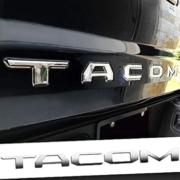 Auto Rover 3D Raised Tailgate Zinc Alloy Letters fits Toyota Tacoma 2016-2020 Metal Inserts with 3M adhesive backing (Chrome)