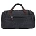 Travel Duffel Bags for Men Canvas Weekend Carry-on Luggage Tote Bag (Black)