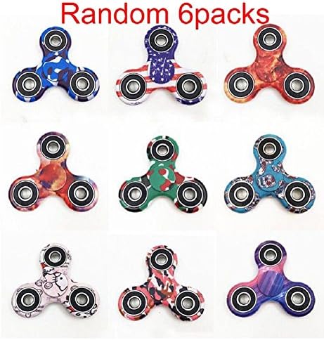 6Pack Random Camo Tri Fidget Hand Spinner EDC Focus Toys ADD ADHD Anxiety Stress