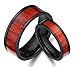 6mm/8mm Men's Women Hi-tech Not Fade Zirconium Black Titanium Ring Mahogany Wood Inlay Comfort Fit Wedding Band