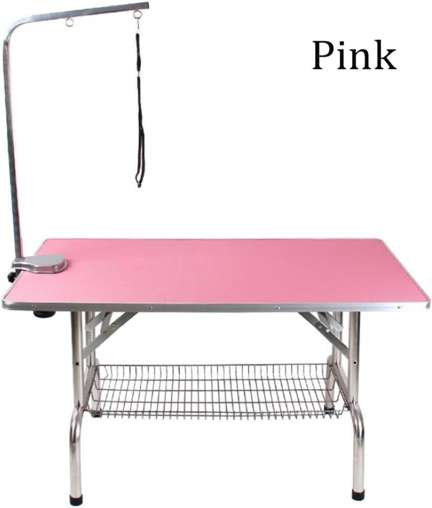 Folding Dog Pet Grooming Table Portable Adjustable With Arm Noose£¬471416031 , pink