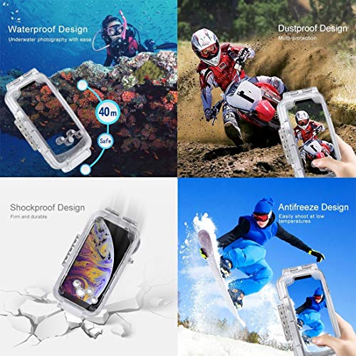 HAWELL iPhone XR Diving Case, Professional [40m/130ft] Surfing Swimming Snorkeling Photo Video Waterproof Protective Case Underwater Housing for iPhone with Lanyard (iPhone XR Black) - Thumbnail 7