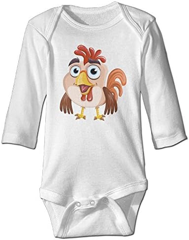 WENXIANSGTISF Cock-a-doodle Romper Climb Long Sleeve Pure Cotton Gorgeous Boy 18 Months White
