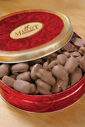 Mascot Candy and Nut Gifts since 1955 - Smooth Milk Chocolate Covered Pecans 1 Pound in Beautiful Gift Tin