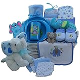 Art of Appreciation Gift Baskets Eli The Elephant Baby Gift Basket, Blue Boys