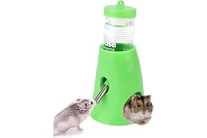 Hypeety Hamster Cage Drinking Water Bottle Parrot Mice Rat Gerbils Water Feeder Bowl 1Pcs 80ml (Green,80ml)