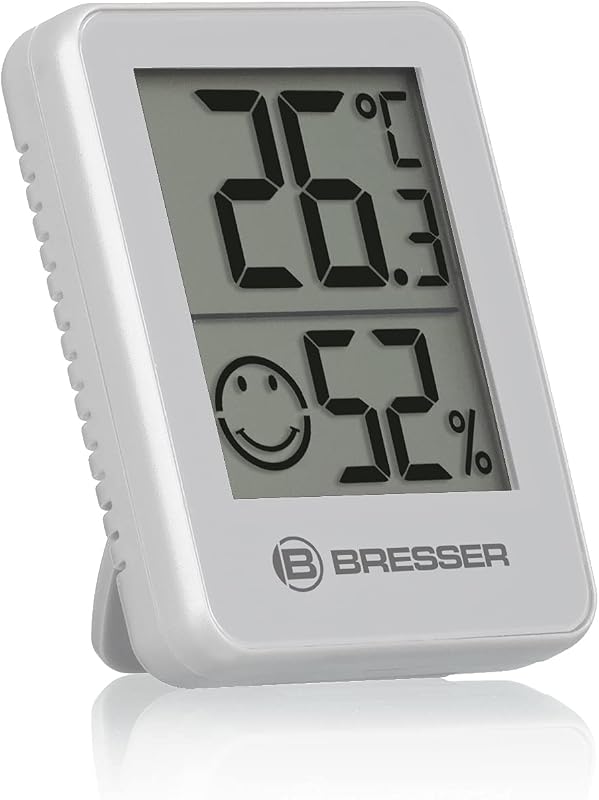 Temeo Termómetro, higrómetro, Set de 6 higroindicadores para Colocar de pie o en la Pared, con indicador de Temperatura Interior, Blanco