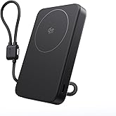 EF ECOFLOW Rapid Mag Power Bank 10,000mAh, Qi2.2 25W Wireless Charging, 0.6'' Slim Magnetic Portable Charger, Built-in USB-C Cable, Qi2 Certified Magsafe-Compatible Battery for iPhone 17/16/15, Black