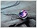 yi sheng Pink Purple Nebula necklace,Galaxy necklace,Glass pendant Double sided sphere， Bronze