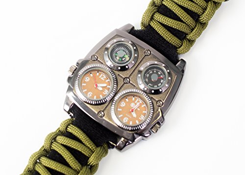 S-Band 7 Function Paracord Survival Watch (Green)