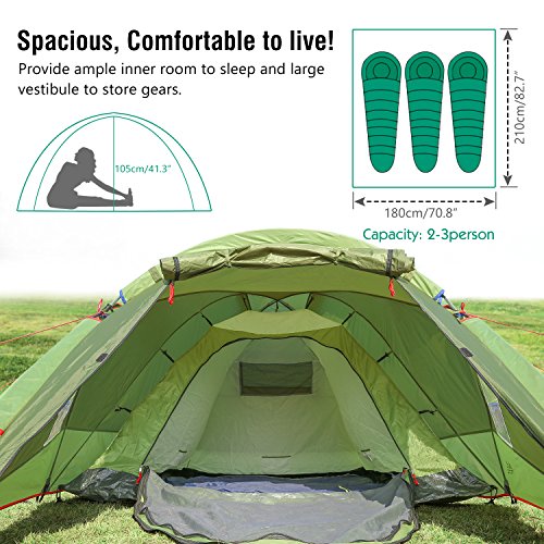 Moko Waterproof Family Camping Tent Portable 3 Person Outdoor