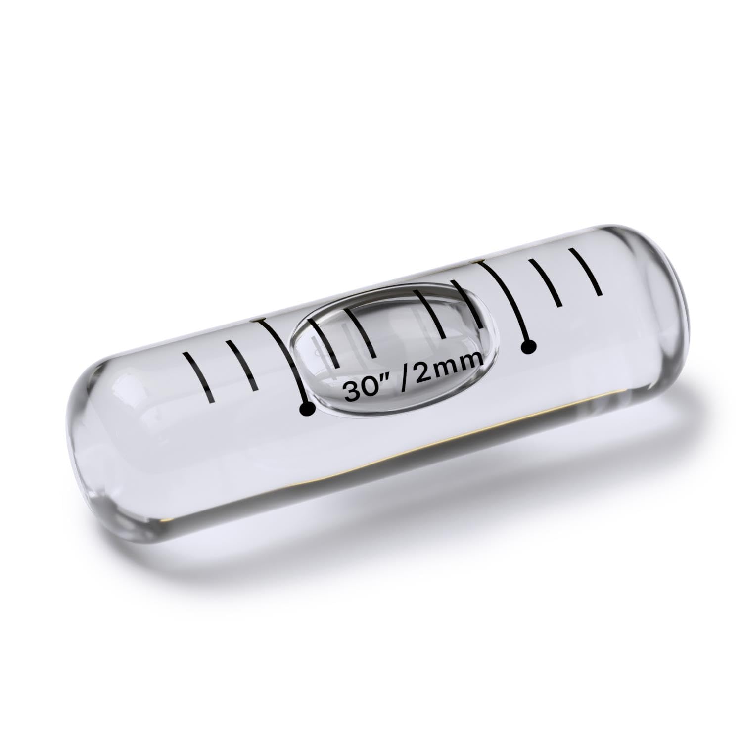 Replacement Level Glass Vial, Spirit Bubble Level, No Nib, Accurate, 34mm x 10mm - Transparent Clear