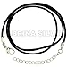Jewelry Black Silk Cord Chain Necklace Stainless Steel Lobster Clasp, sizes 16 & 18 + 1 inch extension
