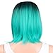 AISI HAIR Short Straight Hair Bob Wig Synthetic Black Middle Part Wig 14R4.07 Bob Wigs