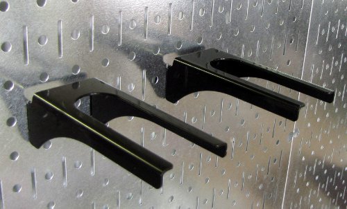 Wall Control Black Metal Pegboard Hook for Tool Board - 1-1/4in Handle, 4in Deep, 35lbs Capacity