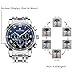 VIGOROSO Men's Business Quartz Analog Date Waterproof Luxury Stainless Steel Wrist Watch(Blue)