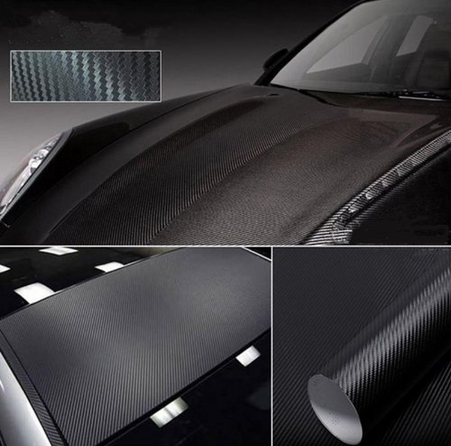 Gotobuy - 25"x 60" 3D Flexible Carbon Fiber Black Car Vinyl Wrap Sheet Roll Film & Carbon Fiber Wrap/Skin for Apple IPhone Ipad etc.