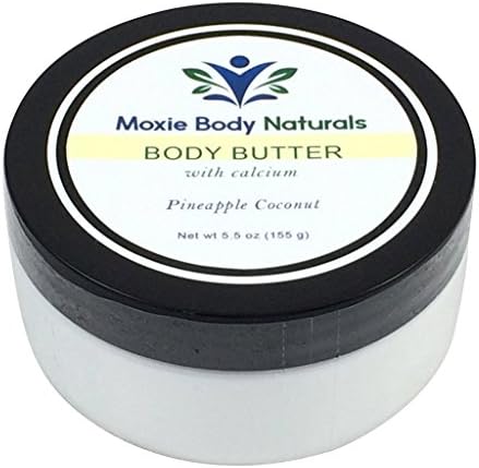 Natural Shea Butter Balm Lotion with Calcium and Vitamin A (Retinol), PINEAPPLE COCONUT. No Parabens, Phthalates, Dyes, Gluten, or Artificial Preservatives. Made in USA, Cruelty-Free. 5.5 Oz