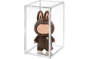 BOHOIDEE Extra Large 19.7"X14.6"X11.6" Acrylic Display Case with 2 Division Boards, Clear Organizer Box Plastic Holder with Magnetic Door for Handbags, Purses, Boots, Figures, Book