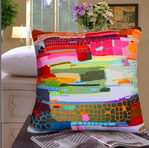 FablegentXH3002 - Elegant Decorative Throw Pillow Cover - Creative Abstract Geometry Design on Both Sides - Thick Soft Velvet Fabric