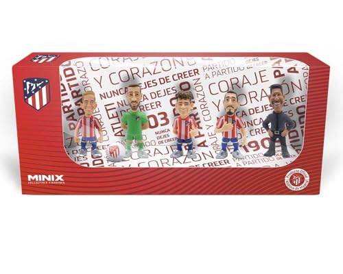 MINIX - Atletico de Madrid - Confezione da 5 - Statuette in PVC 7 cm - (Simeone, Oblak, Koke, Griezmann, Llorente)