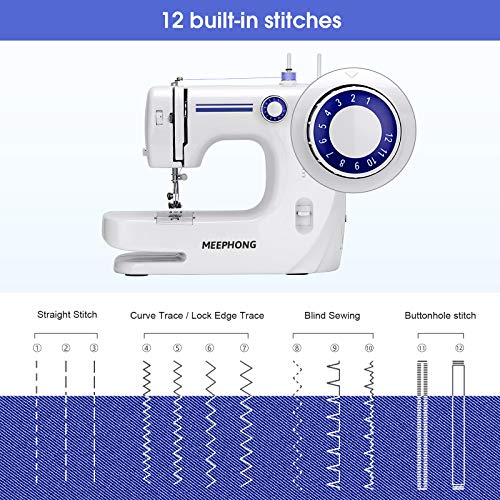 MEEPHONG Portable Sewing Machine for Beginners and Kids, Mini Household