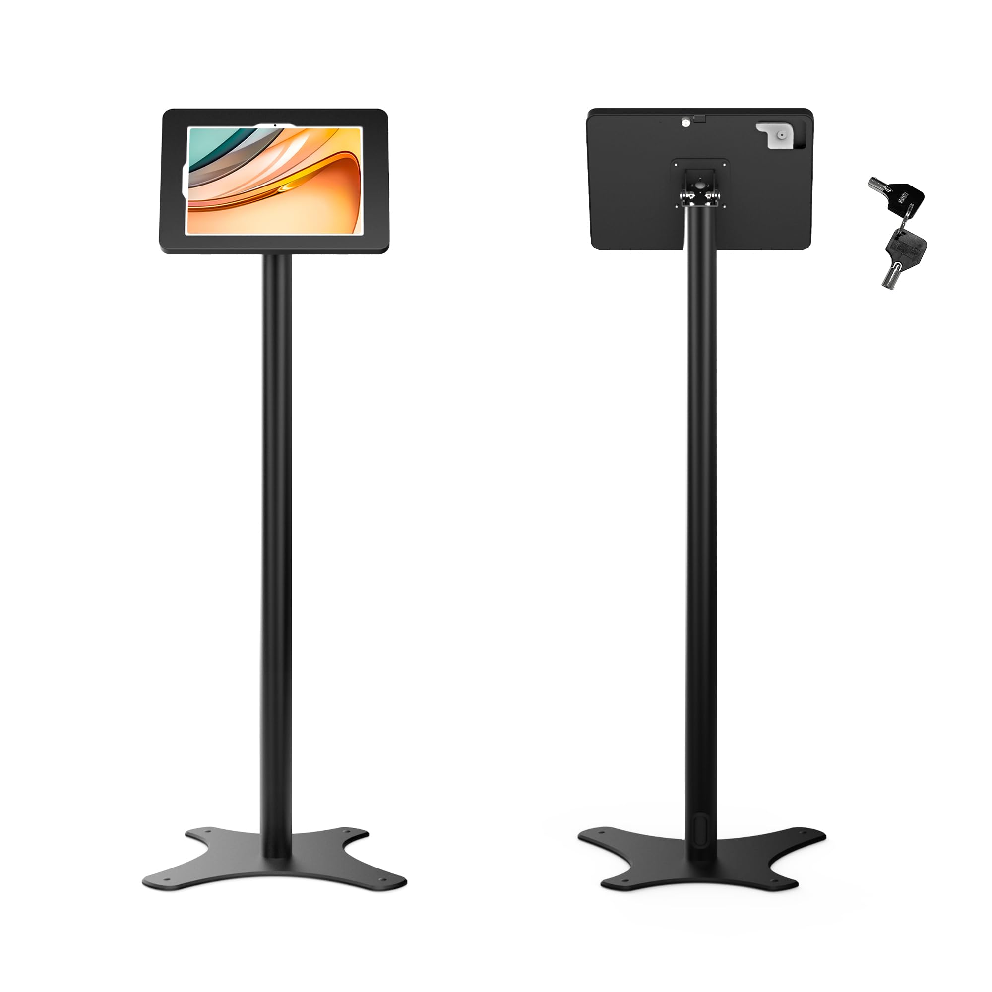 Beelta Tablet Kiosk Floor Stand, Anti-Theft, Rotate
