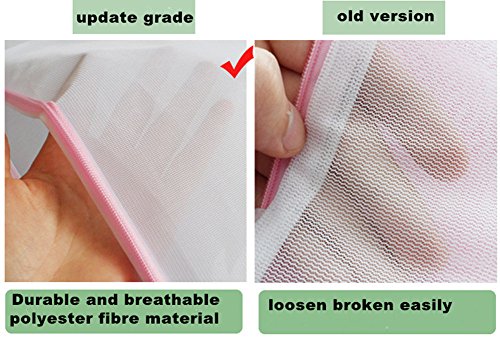 Clothes Laundry Saver Bag Dedicates Washing Bag Lingerie Garment Wash Bag for Washer Dryer Washing Machine Protector Underwear Hosiery Socks by KEREITH (pink black 5set) - Thumbnail 5