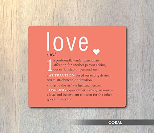 Love Mouse Pad - Dictionary Mouse Pad Typography Computer or Office Work Station Decor