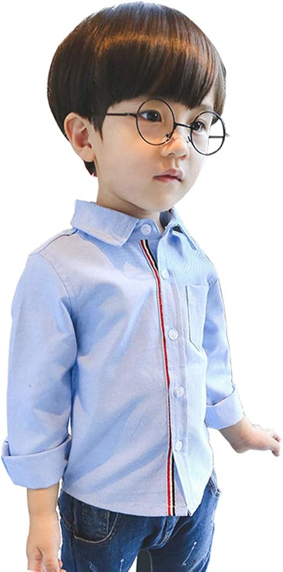 Amazon Giminuoフォーマルワイシャツ 男の子 ワイシャツ 英国風 秋 Yシャツ お受験 七五三 入学式 音楽会 発表会 卒業式 ブルー 110cm フォーマル 通販