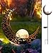 Homeimpro Garden Solar Lights Pathway Outdoor Moon Crackle Glass Globe Stake Metal Lights,Waterproof Warm White LED for Lawn,Patio or Courtyard (Bronze) primary