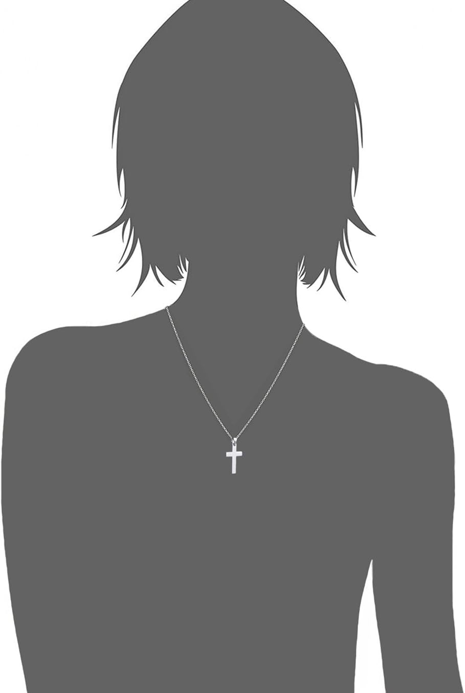 Xianli Wang Jewelry Mens Womens Simple Cross Pendant Stainless Steel Titanium Necklace (White) - Image 4