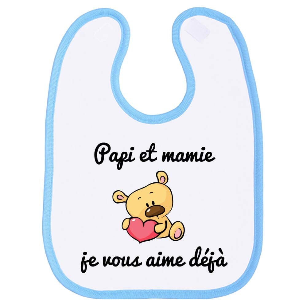 Fille Et Garcon Bavoir Bebe Rose Dessin Marrant Lisere Coton Papi Et Mamie Extra Large Unisexe Bavette Enfant Bebe Puericulture Le Repas De Bebe Dwteam In