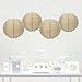 Andaz Press Hanging Paper Lanterns Decorations, Burlap Printed Paper, 8-inch and 10-inch, 4-Pack, Not Real Fabric, Wedding Bridal Baby Shower Birthday Christmas Outdoor Dessert Table Decor Supplies