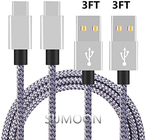Type C Cable, SUMOON 2 Pack 3FT Nylon Braided USB A to USB C Charger Cable Fast Charging Cord for Note8/S8/S8 Plus, Google Pixel 2 XL/Pixel XL, Nexus 6p/5X, LG V30/G6, HTC 10 and More (2-3FT)