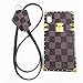jiehao iPhone 7 Plus/iPhone 8 Plus Case, Vintage Elegant Luxury Designer Lattice PU Leather Back with Lanyard Soft Bumper Shock Absorption Trunk Case for Apple iPhone 7 Plus/iPhone 8 Plus, Brown