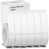 6Rolls Label Tape Compatible for NIIMBOT D11 D110 D101 Label Maker White 12x40mm Waterproof,Self-Adhesive Office and Home Labeling Tape Replacement.