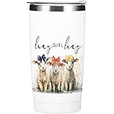 Sheep Gifts Sheep Stuff Tumbler, 20 oz Stainless Steel Coffee Mug,Travel Cup,Insulated Cup with Lid for Car, Western Accessories Country Girl Gifts for Women Sister Appreciation Birthday Christmas