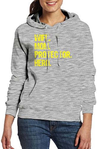 MamieJulia Wife Mom Hero Womens Long Sleeve Simple Style Hoodie Sweatshirt Jumper Hooded Pullover