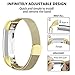 POY For Fitbit Alta Bands/For Fitbit Alta HR Bands, Stainless Steel Milanese Loop Metal Replacement Bracelet Strap with Unique Magnet Lock for Fitbit Alta/Fitbit Alta HR, Small Gold