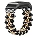 fastgo Compatible with Fitbit Charge 2 Band for Women, Elastic Stretchy Bling Beaded Replacement Bracelet Watch Band Compatible with Fit Bit Charge 2 HR Wrist Band(Crystal Black)