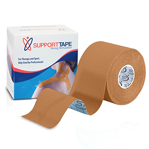 SUPPORTTAPE XL Kinesiology Tape - for Sport & Therapy Use, 2" x 20' (Beige), With 40 pg Bonus Ebook
