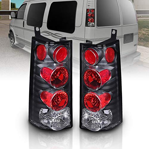 image for AmeriLite Black Replacement Brake Tail Lights Set for Chevy Express GM