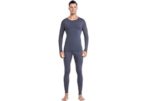 PISIQI Thermal Underwear Men Long Johns Set Ultra-Soft with Fleece Lined Base Layer Winter Skiing Warm Top & Bottom