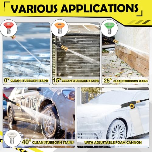 4500 Max PSI 1.76 GPM 14.5-Amp Electric High Pressure Washer 1800W for Cars Fences Driveways Patios with 4 Interchangeable Nozzles, Foam Cannon and Hose Reel, Yellow