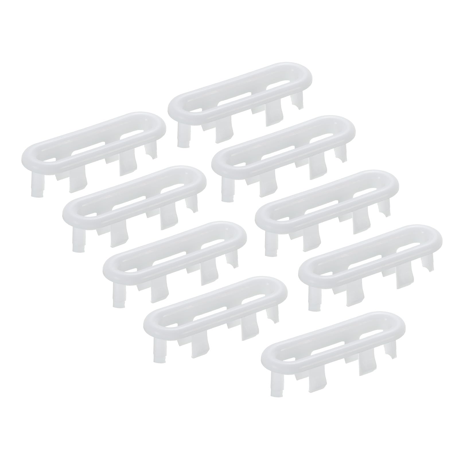 PATIKIL 2x0.7 Inch Overflow Ring, Sink Round Cover Basin Oval Trim Plastic Insert in Hole Round Caps for Kitchen Bathroom, White 9Pcs